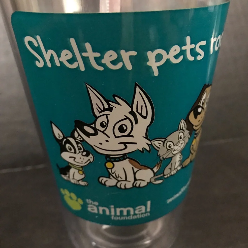 Shelter Pets Rock Set of 2 Travel Tumblers NEW 16oz Beverage Drink Dogs Cats